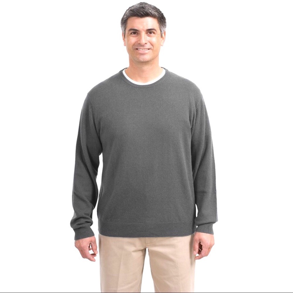 Mens Cashmere Crewneck Sweater GREY NWT small